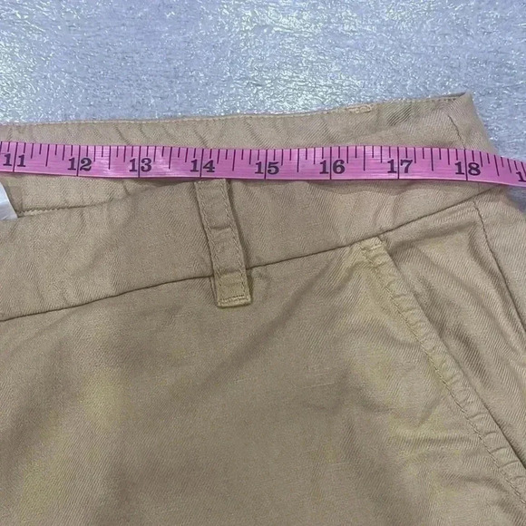 [US14] J.Crew WMN  City Fit Linen Blend Yellow Chino Pants - Picture 3 of 5